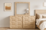 Picture of Rich Natural/Brown Walnut/Black Oak Finish Dresser and Mirror