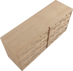 Picture of Rich Natural/Brown Walnut/Black Oak Finish Dresser and Mirror