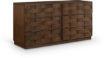 Picture of Rich Natural/Brown Walnut/Black Oak Finish Dresser and Mirror