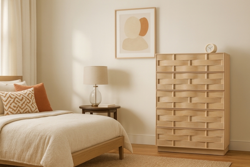 Picture of 36" Rich Natural/Brown Walnut/Black Oak Finish Chest