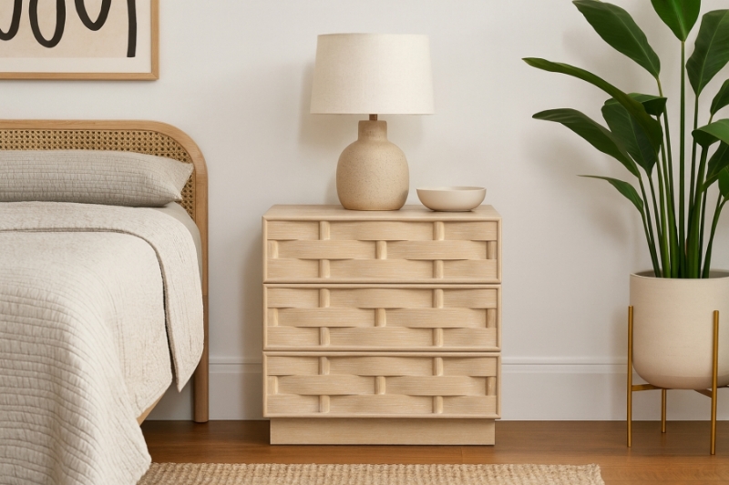 Picture of Rich Natural/Brown Walnut/Black Oak Finish Nightstand