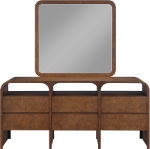Picture of Natural/Brown Finish Dresser and Mirror