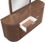 Picture of Natural/Brown/Black Finish Dresser and Mirror