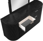 Picture of Natural/Brown/Black Finish Dresser and Mirror