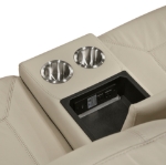 Picture of Genuine Leather Beige Reclining Loveseat