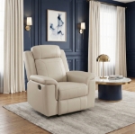 Picture of Genuine Leather Beige Recliner