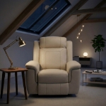 Picture of Genuine Leather Beige Recliner