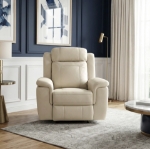 Picture of Genuine Leather Beige Recliner