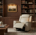 Picture of Genuine Leather Beige Recliner