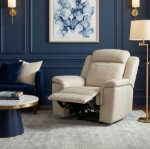 Picture of Genuine Leather Beige Recliner