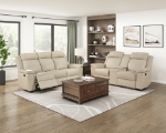 Picture of Genuine Leather Beige Recliner