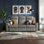 Picture of Genuine Leather Dark Gray Reclining Sofa