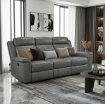 Picture of Genuine Leather Dark Gray Reclining Sofa