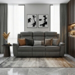 Picture of Genuine Leather Dark Gray Reclining Sofa
