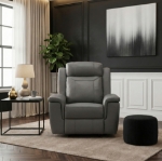 Picture of Genuine Leather Dark Gray Recliner