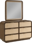 Picture of Solid Wood Brown or Natural Finish Dresser and Mirrors