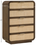 Picture of 34.5"W x 48"H Solid Wood Brown or Natural Finish Chest