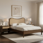 Picture of 54" Solid Wood Natural or Brown Finish Bed