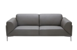Picture of Grey Leather Finish Love Seat, Ottoman & Chair