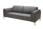Picture of Grey Leather Finish Love Seat, Ottoman & Chair