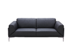 Picture of Black Leather Finish Sofa, Ottoman & Chair