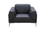 Picture of Black Leather Finish Sofa, Ottoman & Chair