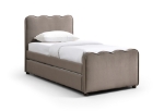 Picture of Velvet Upholstered Twin Trundle Bed