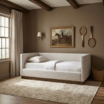 Picture of Linen Textured Fabric Upholstered Twin DayBed
