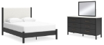 Picture of Black Dresser and Mirror
