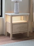 Picture of Light Natural and Black Nightstand