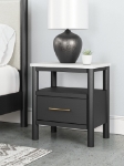 Picture of Light Natural and Black Nightstand