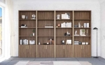 Picture of Walnut Finish Wall Unit With Gold Trim / With Crown / With Gold Trim and Crown Per Unit