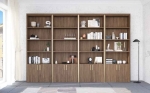 Picture of Walnut Finish Wall Unit With Gold Trim / With Crown / With Gold Trim and Crown Per Unit