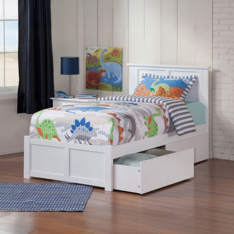 Picture of 39" Platform Bed with Footboard and Trundle or Drawers