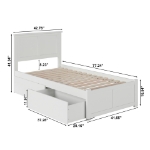 Picture of 39" Platform Bed with Footboard and Trundle or Drawers
