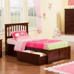 Picture of 39" Platform Bed with Footboard and Trundle or Drawers