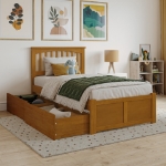 Picture of 39" Platform Bed with Footboard and Trundle or Drawers