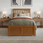 Picture of 39" Platform Bed with Footboard and Trundle or Drawers