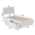 Picture of 39" Platform Bed with Footboard and Trundle or Drawers
