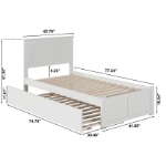 Picture of 39" Platform Bed with Footboard and Trundle or Drawers