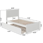 Picture of 39" Platform Bed with Footboard and Trundle or Drawers
