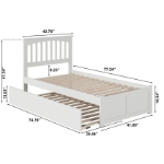 Picture of 39" Platform Bed with Footboard and Trundle or Drawers