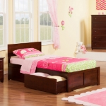 Picture of 39" Platform Bed with Footboard and Trundle or Drawers