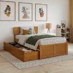 Picture of 39" Platform Bed with Footboard and Trundle or Drawers