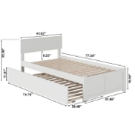 Picture of 39" Platform Bed with Footboard and Trundle or Drawers