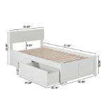 Picture of 39" Platform Bed with Footboard and Trundle or Drawers