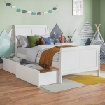 Picture of 39" Platform Bed with Footboard and Trundle or Drawers