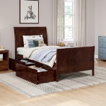 Picture of 39" Platform Bed with Footboard and Trundle or Drawers