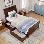 Picture of 39" Platform Bed with Footboard and Trundle or Drawers