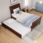 Picture of 39" Platform Bed with Footboard and Trundle or Drawers